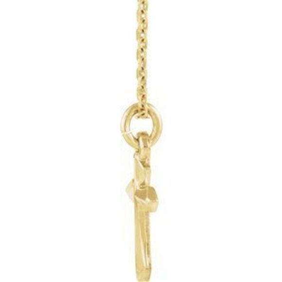 14K Yellow Cross 18 Necklace
